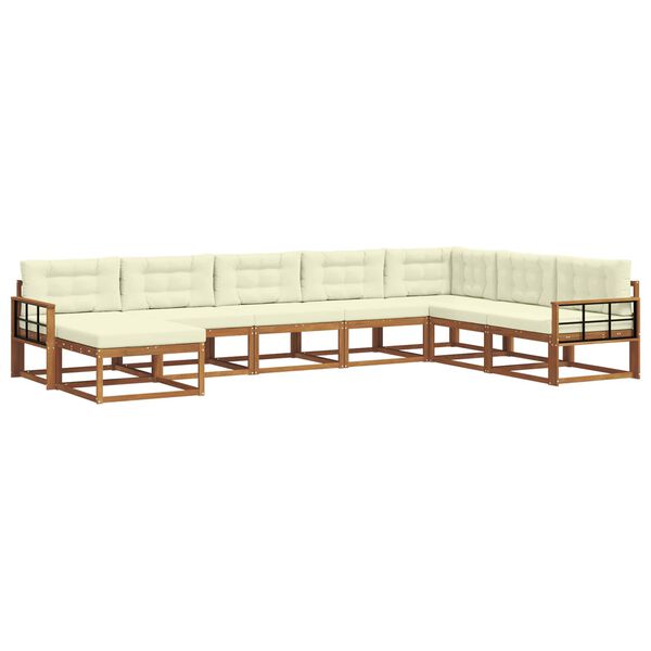 vidaXL Set vanjskih sofa s jastukom 8 pcs Prirodna i krem