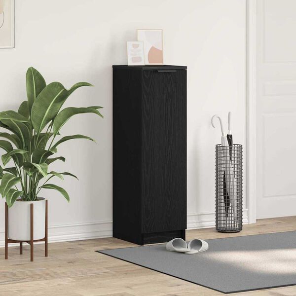 vidaXL Ormar za cipele Crni hrast 29,5 x 35 x 101 cm Konstruirano drvo