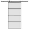 vidaXL Klizna vrata s okovima crna 102,5x205 cm ESG staklo