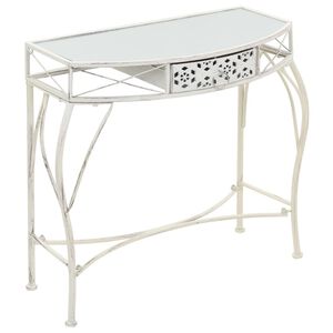 vidaXL Bočni stolić u francuskom stilu metalni 82 x 39 x 76 cm bijeli