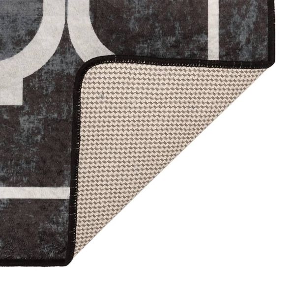 vidaXL Perivi tepih crno-bijeli 120 x 180 cm