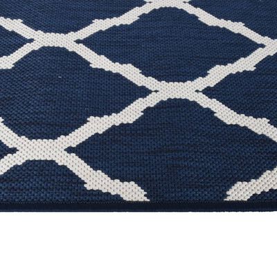 vidaXL Vanjski tepih modro-bijeli 100x200 cm reverzibilni dizajn