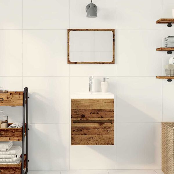 vidaXL Ormarić za umivaonik Zidne s vratima Crni hrast 41 x 39 x 62 cm