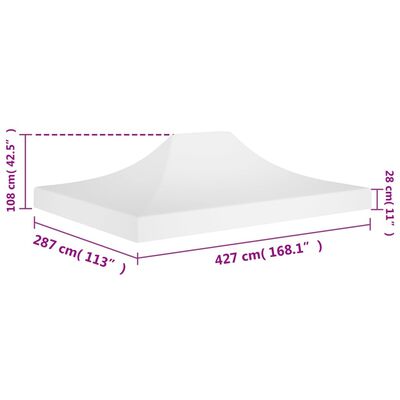 vidaXL Krov za šator za zabave 4,5 x 3 m bijeli 270 g/m²