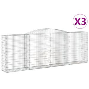 vidaXL Lučne gabionske ko&scaron;are 3 kom 400x50x140/160cm pocinčano željezo