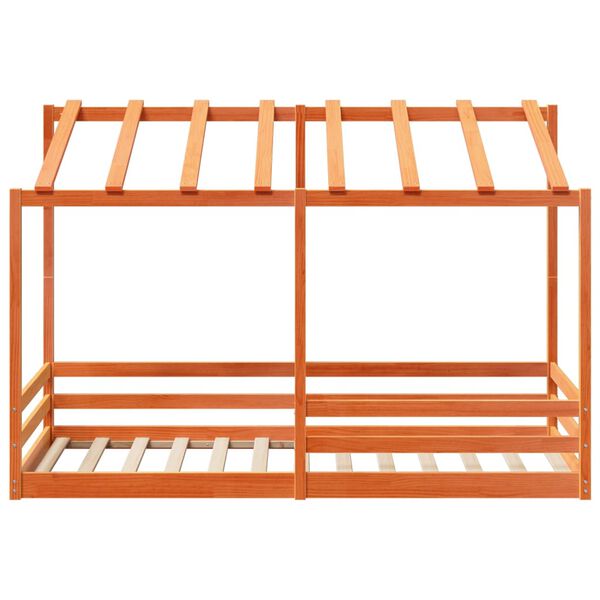 vidaXL Dječji krevet s krovom vo&scaron;tano smeđi 90 x 200 cm borovina