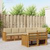 vidaXL Setovi sofa s jastukom 8 pcs Prirodna i bež Čvrsto drvo akacije