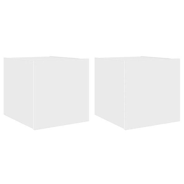 vidaXL Zidni TV ormarići s LED svjetlima 2 kom bijeli 30,5x35x30 cm