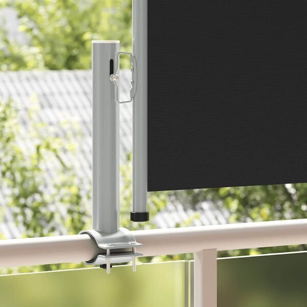 vidaXL Uvlačiva bočna tenda za terasu 60 x 300 cm crna