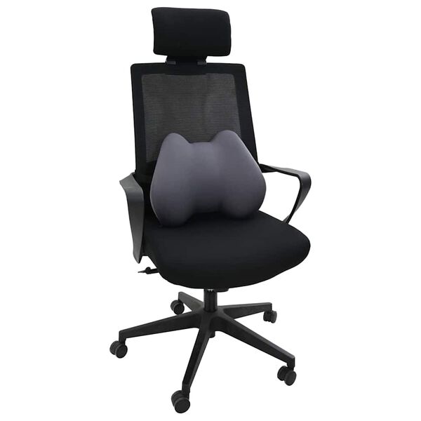 vidaXL Jastuk za leđa Sivi Pjena za pamćenje 40 x 32 x 14 cm