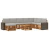 vidaXL Set vanjskih sofa s jastukom 9 pcs Prirodna i svjetlosiva