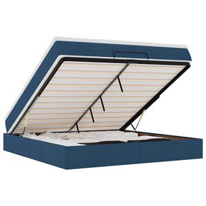 vidaXL Otomanski krevet s madracem plavi 160x200cm od tkanine