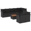 vidaXL 9-dijelni set vrtnih sofa s jastucima crni od poliratana