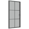 vidaXL Unutarnja vrata 102,5 x 201,5 cm crna od mat stakla i aluminija