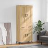 vidaXL Visoka komoda hrasta sonome 69,5x34x180cm od konstruiranog drva