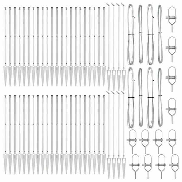 vidaXL Stup za ogradu Ostalo 52 pcs Siva 3,2 x 3,2 x 170 cm Čelik