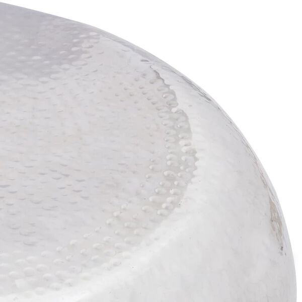 vidaXL Stolić za kavu od čekićanog aluminija srebrni