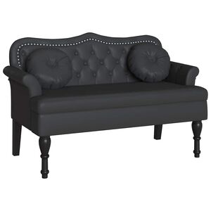 vidaXL Chesterfield klupa Crna 120.5 x 65 x 75 cm Lažna koža