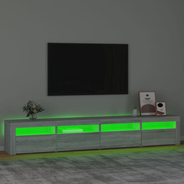 vidaXL TV ormarić s LED svjetlima boja hrasta sonome 240x35x40 cm
