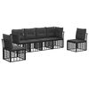 vidaXL Set vanjskih sofa s jastukom 6 pcs Crna Poliester