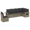 vidaXL 6-dijelni set vrtnih sofa od poliratana s jastucima sivi
