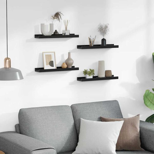 vidaXL Zidne police 4 kom crne 40 x 9 x 3 cm