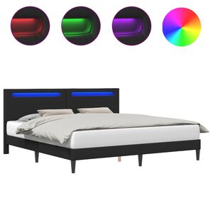 vidaXL Krevetna konstrukcija Crna 180 x 200 cm Umjetna koža