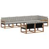 vidaXL Set vanjskih sofa s jastukom 8 pcs Prirodna i svijetlo siva