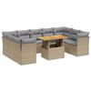 vidaXL 10-dijelni set vrtnih sofa s jastucima bež od poliratana