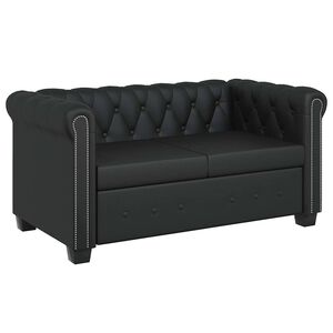 vidaXL Dvosjed Chesterfield od umjetne kože crni