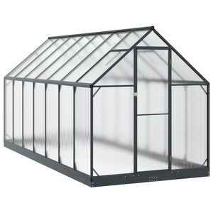 vidaXL Vrtni staklenik 185 x 423,5 x 207 cm Aluminij i pocinčani čelik