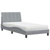 vidaXL Krevet s madracem Hanko svjetlosivi 100x200 cm od tkanine