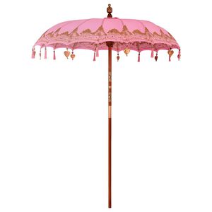 vidaXL Balineški Parasol Ružičasta 185 x 185 x 260 cm