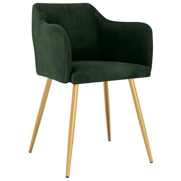 vidaXL Blagovaonske stolice 4 kom tamnozelene bar&scaron;unaste