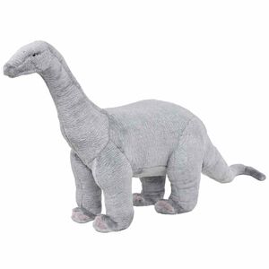 vidaXL Samostojeći pli&scaron;ani dinosaur brahiosaur sivi XXL
