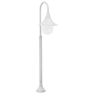vidaXL Vrtna stupna svjetiljka od aluminija E27 120 cm bijela