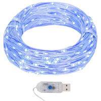 vidaXL LED mikro rasvjetni lanac 40 m 400 LED plavi 8 funkcija