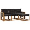 vidaXL Set vanjskih sofa 4 kom. Prirodna i crna