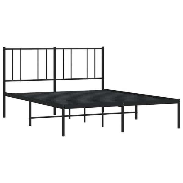 vidaXL Metalni okvir za krevet s uzglavljem crni 150x200 cm
