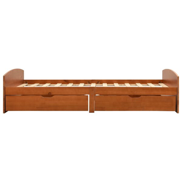 vidaXL Okvir za krevet s 2 ladice boja meda 90x200 cm masivna borovina