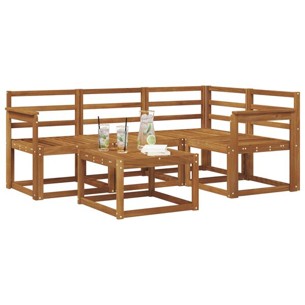 vidaXL Set vanjskih sofa 5 pcs Prirodna Čvrsto drvo akacije