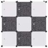 vidaXL Kockasti Ormarić za Pohranu s 9 Odjeljaka Crno Bijeli
