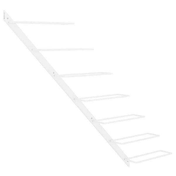 vidaXL Zidni stalak za vino za 7 boca bijeli metalni