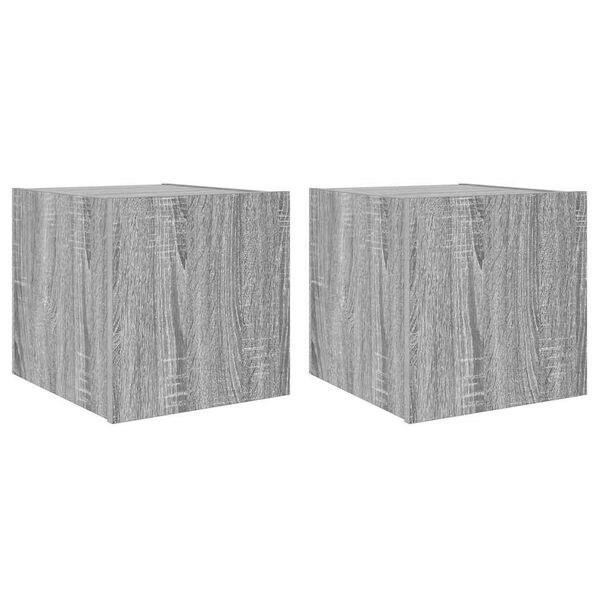 vidaXL Zidni TV ormarići LED 2 kom siva boja hrasta 30,5 x 35 x 30 cm
