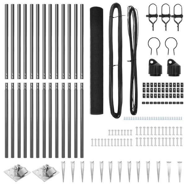 vidaXL Ograda s stupovima Siva 1.2 x 25 m Čelik