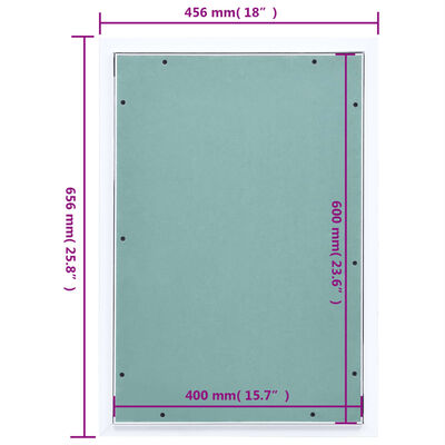 vidaXL Pristupna ploča s aluminijskim okvirom i knaufom 400 x 600 mm