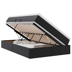 vidaXL Krevet s madracem i skladištem Crna 120 x 200 cm Lažna koža