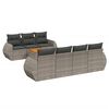 vidaXL 8-dijelni set vrtnih sofa od poliratana s jastucima sivi