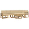 vidaXL Set vanjskih sofa s jastukom 7 pcs Bijela i bež Poliester
