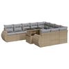 vidaXL 11-dijelni set vrtnih sofa od poliratana s jastucima bež